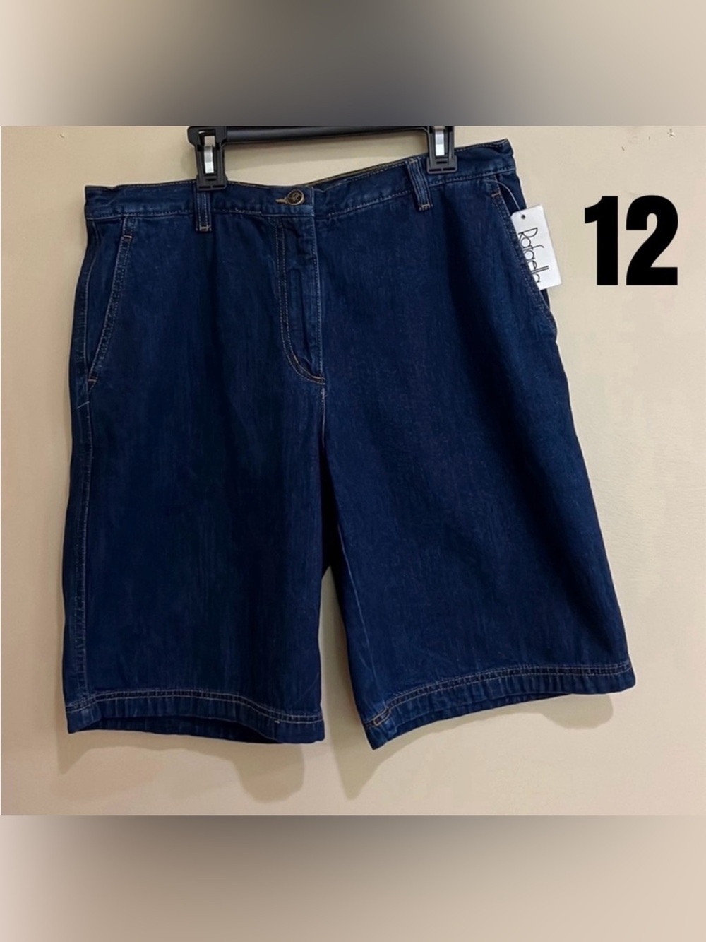 100% Cotton Rafaella jean shorts sport high waisted size 12